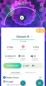 UNOWN Letra K - Vários Disponíveis - (Leia a Descrição) - Pokemon GO