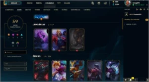Conta lol 79 campeões, 59 skins, Ouro 1 season passada - League of Legends