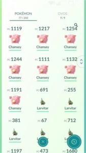 CONTA POKEMON GO NÍVEL 34 -1K CANDY DRATINI LARVITAR CHANSEY - Pokémon