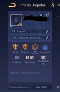 CONTA ARENA OF VALOR GOLD IV 8 SKINS - Outros