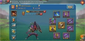 Conta Lords Mobile, 71M de poder, reino 934, pré-T4