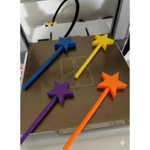 Varinha Estrela 3D 30cm sem Purpurina - Artesanato e Personalizados