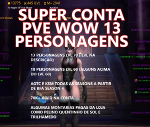 Super Conta Wow - 13 Personagens Lvl 70 - Mage 445Ilvl 6/9M - Blizzard