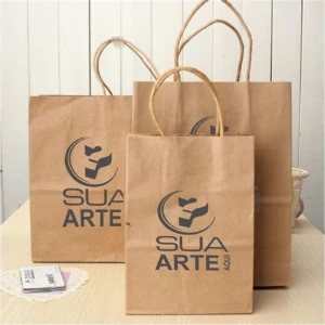Sacola de Papel Kraft Personalizada — 50 Unidades