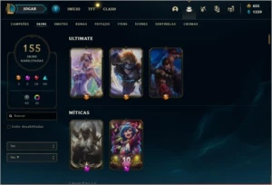 CONTA LOL LVL 225 156 SKINS +125 CAMPEÕES. - League of Legends