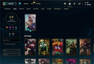 Conta bronze 2 com 95 Champs e 68 Skins + 30 Espolios - League of Legends LOL