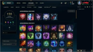 League of Legends 110 champ 89 skins Gold temporada passada LOL