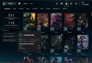 Conta prata 3 com TODOS os champs e 460 Skins + 6 Prestigios - League of Legends LOL