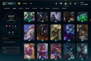 Conta prata 3 com TODOS os champs e 460 Skins + 6 Prestigios - League of Legends LOL