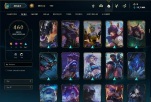Conta prata 3 com TODOS os champs e 460 Skins + 6 Prestigios - League of Legends LOL