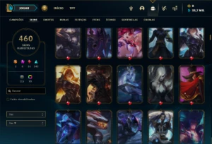 Conta prata 3 com TODOS os champs e 460 Skins + 6 Prestigios - League of Legends LOL