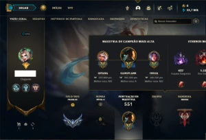 Conta prata 3 com TODOS os champs e 460 Skins + 6 Prestigios - League of Legends LOL