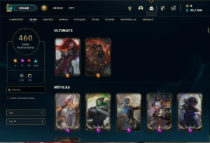 Conta prata 3 com TODOS os champs e 460 Skins + 6 Prestigios - League of Legends LOL