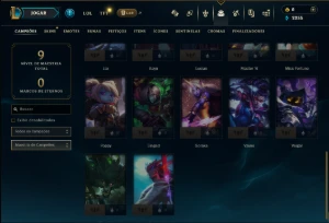 Unranked com 30 Champs e 2 Skins - League of Legends LOL