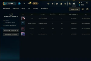 Unranked com 30 Champs e 2 Skins - League of Legends LOL