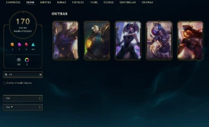 Unranked com TODOS os champs e 170 Skins + 5 Vitoriosas - League of Legends LOL