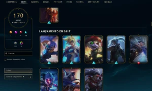 Unranked com TODOS os champs e 170 Skins + 5 Vitoriosas - League of Legends LOL