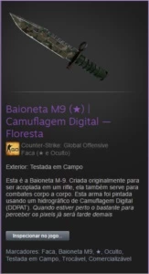Skin Csgo Faca Baioneta M9 | Camuflagem Digital - Counter Strike