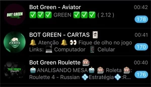 BOT GREEN AVIATOR/CARTAS(NOVO)/ROLETA - Outros