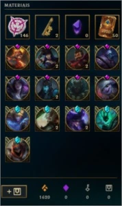 119 skin, gold nas ultimas 3 seasons, 2 prestigios - League of Legends LOL