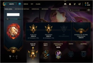 119 skin, gold nas ultimas 3 seasons, 2 prestigios - League of Legends LOL