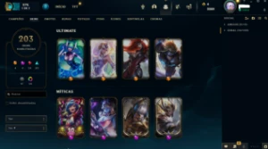 Conta LoL lvl 551 com 203 skins - League of Legends