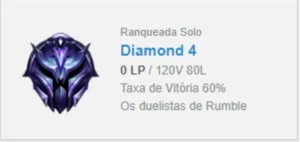 Conta lol d4 60% winrate - League of Legends