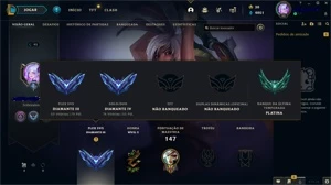 Conta diamante nas 2 filas MMR Bufado, unico dono desde 2016 - League of Legends LOL