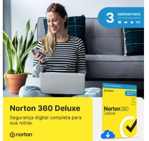 Ativirus Norton 360 Deluxe 3 Dispositivos1 Ano envio na hora - Outros