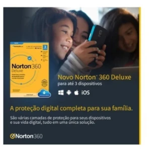 Ativirus Norton 360 Deluxe 3 Dispositivos1 Ano envio na hora - Outros