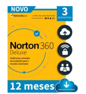 Ativirus Norton 360 Deluxe 3 Dispositivos1 Ano envio na hora - Outros