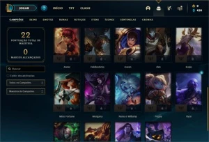 Conta bronze 3 com 30 Champs e 5 Skins + 1 Fragmento - League of Legends LOL