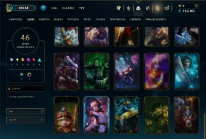 Unranked com 65 Champs e 46 Skins - League of Legends LOL
