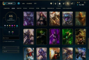 Unranked com 65 Champs e 46 Skins - League of Legends LOL