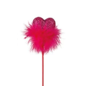 Pick Coração Glitter com Pluma - Pacote com 2 - Artesanato e Personalizados