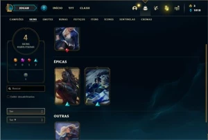 Conta bronze 1 com 4 Skins e 25 Champs - League of Legends LOL