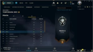 Conta Prata II - League of Legends LOL