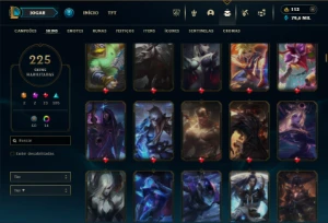 Platina 3 com TODOS os champs e 225 Skins ( ADC / MID ) - League of Legends LOL