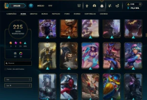 Platina 3 com TODOS os champs e 225 Skins ( ADC / MID )