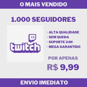 1.000 Seguidores no Twitch - Redes Sociais