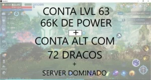Conta Mir4 SA81 lvl 63 - 66k Power + Conta Alt com 72 Dracos