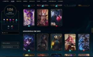 2798 Rp - 107 Skins - 70 Essencias Miticas - Fa Lol - League of Legends