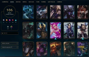 2798 Rp - 107 Skins - 70 Essencias Miticas - Fa Lol - League of Legends