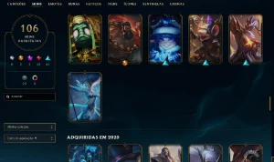 2798 Rp - 107 Skins - 70 Essencias Miticas - Fa Lol - League of Legends