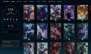 2798 Rp - 107 Skins - 70 Essencias Miticas - Fa Lol - League of Legends