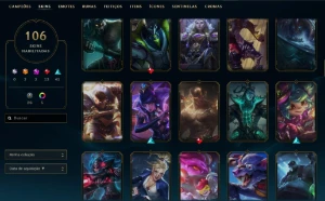 2798 Rp - 107 Skins - 70 Essencias Miticas - Fa Lol - League of Legends