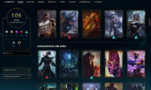 2798 Rp - 107 Skins - 70 Essencias Miticas - Fa Lol - League of Legends