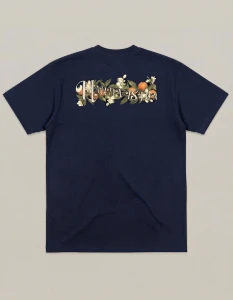 Camiseta Azul Marinho Floral - Artesanato e Personalizados