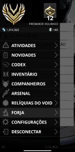 Conta do Warframe Mr12 Pc