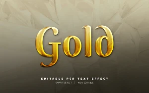 #11 Efeito de Texto 3D Gold PSD Editável | ★PREMIUM★ - Outros